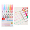 3/6Pcs Curve Highlighter Pen Set Dual Tip Curve Pen Highlighters Flownwing Flair Pens Note Taking Marker Drawing Writing Journal