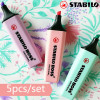 Stabilo Highlighter Kawaii Cartoon Marcadores Mini Color Oblique Highlighter Marker Pen Set Stationery Destacador Papeleria