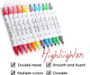 Double Highlighters Marker Pens, 12 Colors Broad and Fine Tips Highlighter Pastel Marker Set for Kids Adults Coloring, Underline