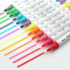 Double Highlighters Marker Pens, 12 Colors Broad and Fine Tips Highlighter Pastel Marker Set for Kids Adults Coloring, Underline