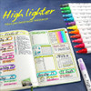 Double Highlighters Marker Pens, 12 Colors Broad and Fine Tips Highlighter Pastel Marker Set for Kids Adults Coloring, Underline