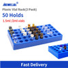 2PCS Plastc Vial Rack 50 Holds Diameter Suitable For 12mm 1.5/2ml Vials Centrifuge Tube Racks Stackable Lab Supplies