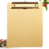 Stainless Steel A4 Clipboard File Organizer Writing Pad Board Memo Paper Holder for Office Gold File Holder Home Golden