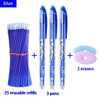 Haile 10-30pcs Cute Erasable Gel Pen Ballpoint Pens Rod 0.5mm Refills Blue/Black Ink Washable Handle School Writing Supplies