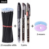 Haile 10-30pcs Cute Erasable Gel Pen Ballpoint Pens Rod 0.5mm Refills Blue/Black Ink Washable Handle School Writing Supplies