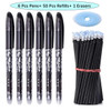 57Pcs/Set Erasable Gel Pens Black Blue Refill Rod 0.5mm Ballpoint Pen Washable Handle School Office Writing Supplies Stationery