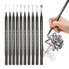 10Pcs/set Waterproof Ink Black Micron Neelde Drawing Pen Pigment Fine Line Sketch Markers Pen For Hand-Paint anime Art Supplies 10Pcs/set Waterproof Ink Black Micron Neelde Drawing Pen Pigment Fine Line Sketch Markers Pen For Hand-Paint anime Art Supplies