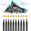 10Pcs/set Waterproof Ink Black Micron Neelde Drawing Pen Pigment Fine Line Sketch Markers Pen For Hand-Paint anime Art Supplies 10Pcs/set Waterproof Ink Black Micron Neelde Drawing Pen Pigment Fine Line Sketch Markers Pen For Hand-Paint anime Art Supplies