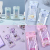 Sanrio 12pcs Cartoon Gel Pen Hello Kitty Cinnamoroll Kuromi Pens Students Stationery 0.5 Black School Children Write Supplies