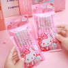 Sanrio 12pcs Cartoon Gel Pen Hello Kitty Cinnamoroll Kuromi Pens Students Stationery 0.5 Black School Children Write Supplies