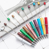25pcs Plastic Beadable Pen Creative DIY Beads Ballpoint Pen With Shaft Black Ink Stationery School Office Supplies Kids Gift