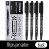 10pcs/set Double Head Marker Pen Waterproof Black/Blue/Red Oily Ink Pen School Study Stationery Life Office Supplies