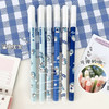 200Pcs Cartoons Neutral Erasable Pen 0.5mm Blue Gel Pens Washable Handle School Office Supplies Kids