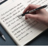 Retractable Stainless Steel Ballpoint Gel Pens,0.5mm Fine Point Bullet Tip Black Blue ink Refill Smooth Writing Grip Signing Pen
