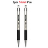 Retractable Stainless Steel Ballpoint Gel Pens,0.5mm Fine Point Bullet Tip Black Blue ink Refill Smooth Writing Grip Signing Pen