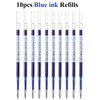 Retractable Stainless Steel Ballpoint Gel Pens,0.5mm Fine Point Bullet Tip Black Blue ink Refill Smooth Writing Grip Signing Pen