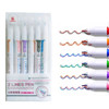 6pcs 2 Lines Colored Marker Pens 0.5mm Gel Pens Pigment Liner Highlighter DIY Drawing Painting Graffiti Pen Kawaii Stationery