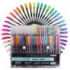 Haile 12/24Pcs Metallic Glitter Colors Gel Pens For School Office Adult Coloring Book Journals Drawing Art Markers Promotion Pen
