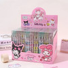 Sanrio 12pcs Cartoon Gel Pen Kawaii Hello Kitty Kuromi Cinnamoroll Stationery 0.5 Black With Metal Hook Office Write Cute Pens