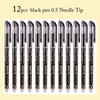 12PCS Erasable Gel Pen Blue Black Red Ink 0.5 0.38mm Washable Handle Ballpoint Pen Needle Tip Rod Student For Writing Sketch