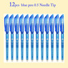 12PCS Erasable Gel Pen Blue Black Red Ink 0.5 0.38mm Washable Handle Ballpoint Pen Needle Tip Rod Student For Writing Sketch