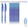 0.5mm Erasable Pen Set Blue Black Ink Gel Pen Erasable Refill Rod Washable Handle School&Office Writing Stationery Gel Ink Pen