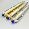 Lanlan CT Ballpoint Pen Silver Gold Thread Design Writing Smooth Classic Office School Stationery