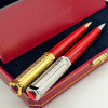 Luxury Ballpoint Pen Octagon Blue Green Decorative Pattern With Serial Number Writing Smooth Stationery