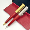Luxury Ballpoint Pen Octagon Blue Green Decorative Pattern With Serial Number Writing Smooth Stationery