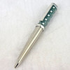 Luxury Ballpoint Pen Octagon Blue Green Decorative Pattern With Serial Number Writing Smooth Stationery