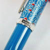 Luxury Red Rhombus Net Pattern Ballpoint Pen Dumont de CT Heptagon Blue / Green Barrel Silver Trim With Serial Number