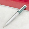 Luxury Red Rhombus Net Pattern Ballpoint Pen Dumont de CT Heptagon Blue / Green Barrel Silver Trim With Serial Number