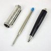 CT Ballpoint Pen Santos-Dumont de Heptagon Black Barrel Snow Flower Pattern Luxury Silver Trim With Serial Number