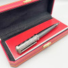 CT Ballpoint Pen Santos-Dumont de Heptagon Black Barrel Snow Flower Pattern Luxury Silver Trim With Serial Number