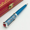 CT Ballpoint Pen Santos-Dumont de Heptagon Black Barrel Snow Flower Pattern Luxury Silver Trim With Serial Number