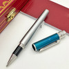 Blue Texture Quality Metal Rollerball Ballpoint Pen With Serial Number Writing Smooth Luxury Stationery