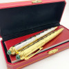 Luxury Ballpoint Pen Stainless Steel Ragging Writing Smooth Office Stationery With Gem