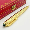 Luxury Ballpoint Pen Stainless Steel Ragging Writing Smooth Office Stationery With Gem