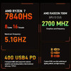 Minipc AMD Ryzen 7 7840HS Desktop Computer DDR5 RAM NVMe SSD Small Gaming PC Type-C USB4.0 thunderbolt 4 support eGPU 8K display