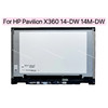 For HP Pavilion X360 14-DW Series 14 DW 14M-DW LCD Screen Display Panel Touch Digitizer Bezel Assembly Replacement