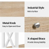 Alden Design Wood and Iron Console Table 1 Drawer & 2 Shelves, Light Oak with White Frame Console Table for Living Room