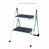 AmeriHome Black and White Two-Step Metal Utility Stool Ladder for Home Step Stool