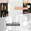 Vanity Desk with LED Lighted Mirror, Vanity table with Cushioned Stool, Modern Dressing Table with 2 Storage Drawers for Bedroom
