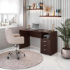 Techni Mobili Classic Computer Desk with Multiple Drawers, 29.5" X 23.6" X 51.2", Wenge