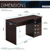 Techni Mobili Classic Computer Desk with Multiple Drawers, 29.5" X 23.6" X 51.2", Wenge