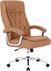 Leather Executive Office Chair with Arms and Wheels, High Back Ergonomic Computer Desk Chair Height Swivel Office chair