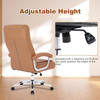 Leather Executive Office Chair with Arms and Wheels, High Back Ergonomic Computer Desk Chair Height Swivel Office chair