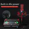 Sound Mixing Bluetooth USB Record With Mircrophone Computer 48V Phantom Power Professional Audio Sound Card Live Streaming Mixer