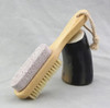 Natural Handle Bristle Pumice Stone Rub Feet Foot Exfoliating Dead Skin Remover Spa Massager Wooden Brush SN1789