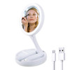 Foldable Led Makeup Mirror With Light 10X Magnifying Dual Purpose Double-Sided Mirror USB Charging Or Battery Table Mirrors
